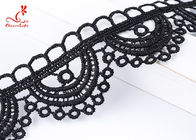 Durable Quality 4 Cm Popular Milk Yarn Voile Embroidered Embroidery Hollow Out Black Lace for Casual Dress