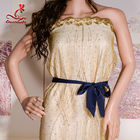 Evening Dresses flower gold embroidered beaded fabric