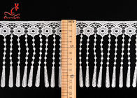 12Cm Polyester Water Soluble Lace Chemical White Fringe Tassel Embroidered Trim Ribbon