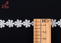 Polyester Flower Surround Water Soluble Embroidery Lace Trim For Dress Width 1.4cm