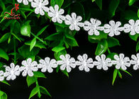 Polyester Flower Surround Water Soluble Embroidery Lace Trim For Dress Width 1.4cm