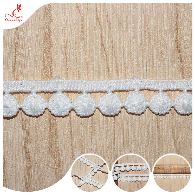 White Flat Pom-pom Lace Trimmings Garment Accessories Lace Border