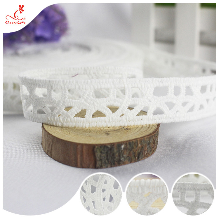 Fashion Water Soluble Bilateral Polyester Lace Trims Edge Ribbon For Home Textiles