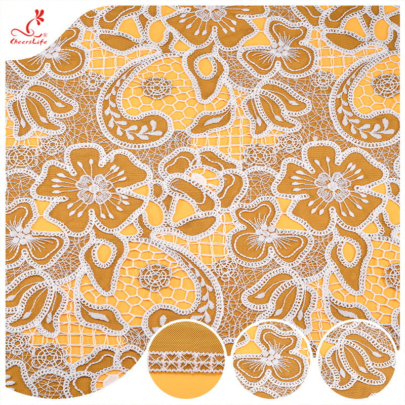 Manual DIY Lace Fabric Water Soluble Organza 3D Embroidery Floating Pattern Clothing Accessories