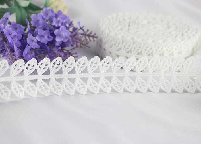 Guipure Embroidery Water Soluble Polyester Lace Trim with Bilateral Leaves