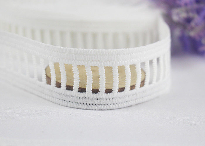 Flat Ladder Water Soluble Lace Trim , Decorative Lace Edging For Underwear / Garments