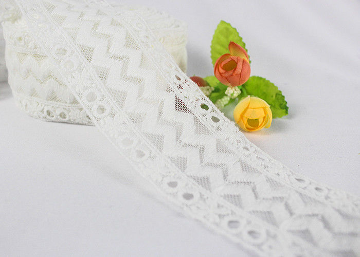 Durable Cotton Embroidery On Nylon Mesh Edging Lace Trim For Baby'S Dress Decorative