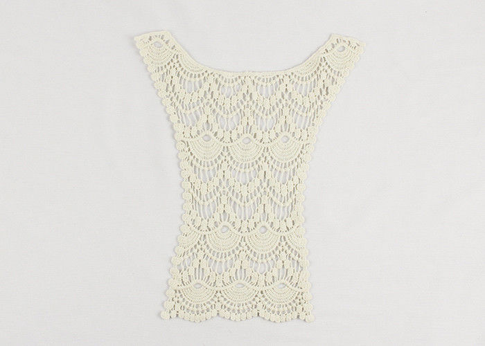 Embroidered Cotton Lace Collar Applique Water Soluble For Bridesmaid Dresses