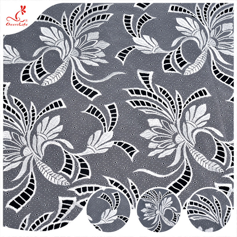 Factory price chemical polyester embroidery guipure water-soluble lace fabric