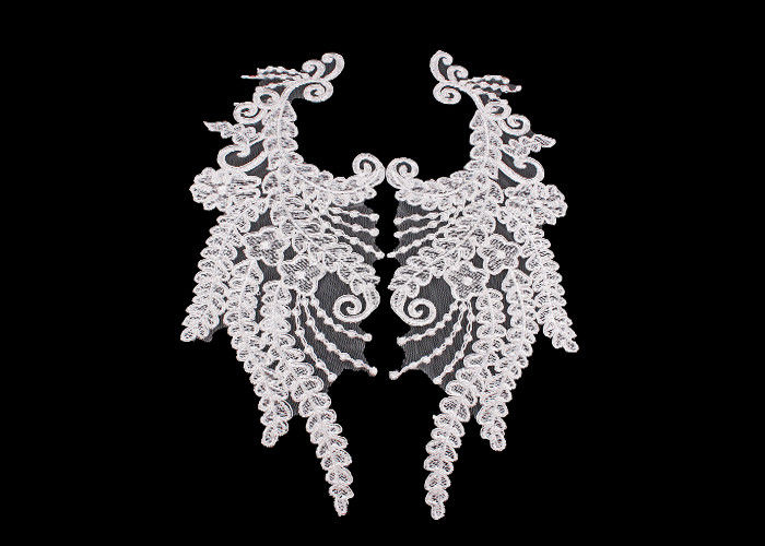 Polyester Angel Wings Lace Collar Applique For Fashion Show DIY Lace Patch
