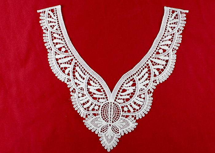 Vintage Polyester V Neck Lace Collar Applique For Women Blouse Azo Free DTM Dyed
