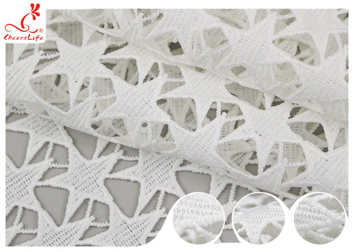 SGS Width 120cm Embroidered Floral Lace Fabric For Dress Making