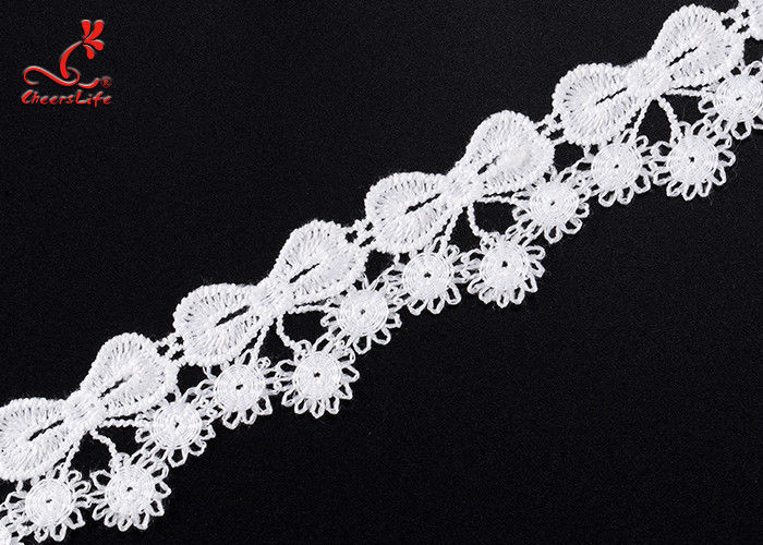 Water Soluble Floral Guipure Lace Fabric For Women Dresses / Skirt