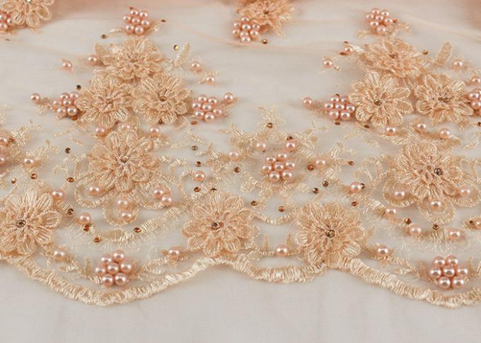Luxury Pearl & Beaded Couture Tulle Fabric